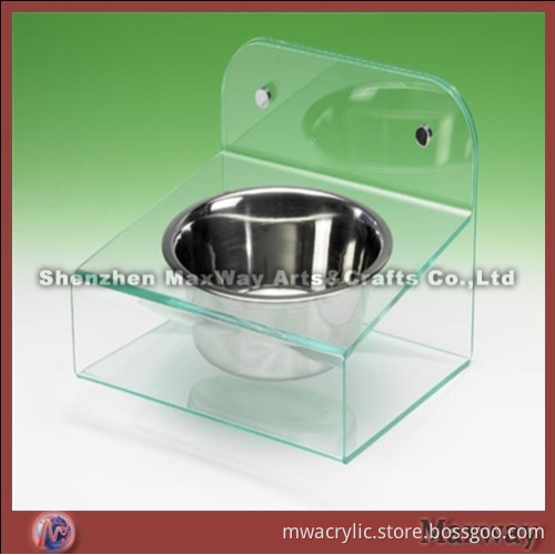 Wall Mounting Clear Acrylic Pet Food Container Holder